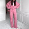 Women's Spring & Autumn Sweater Set: Trendy Zipper Cardigan & Trousers for Casual Fashion.