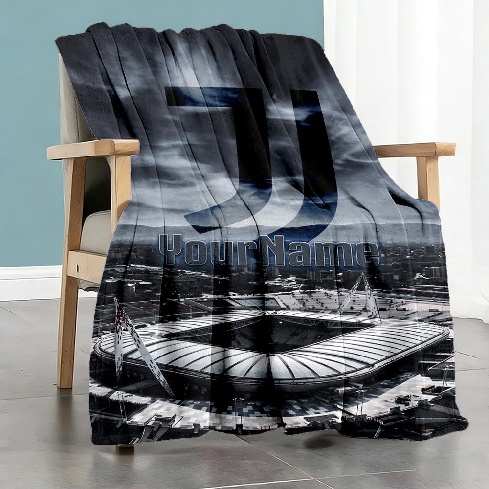 Juventus Customize Your Name Blanket Cozy Customizable Blanket Soft & Cozy Suitable for Office Picnics Living Room Couch Four Seasons Universal