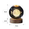 Led Crystal Ball Night Light Solar System Crystal Ball 3D Engraved Small Glass Ball With Wooden Base Usb Charging Suitable For Home Decor Decor