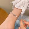 Hollow Heart-Shaped Imitation Pearl Bracelet Unique Design Exquisite Sweet Metal Chain Bracelet Women's Girl Party Jewelry Gifts