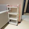 1 PCS multi-purpose Four Story Movable Storage Rack Kitchen Bathroom Rack Living Room Bedroom Floor Multi-layer Storage Cart