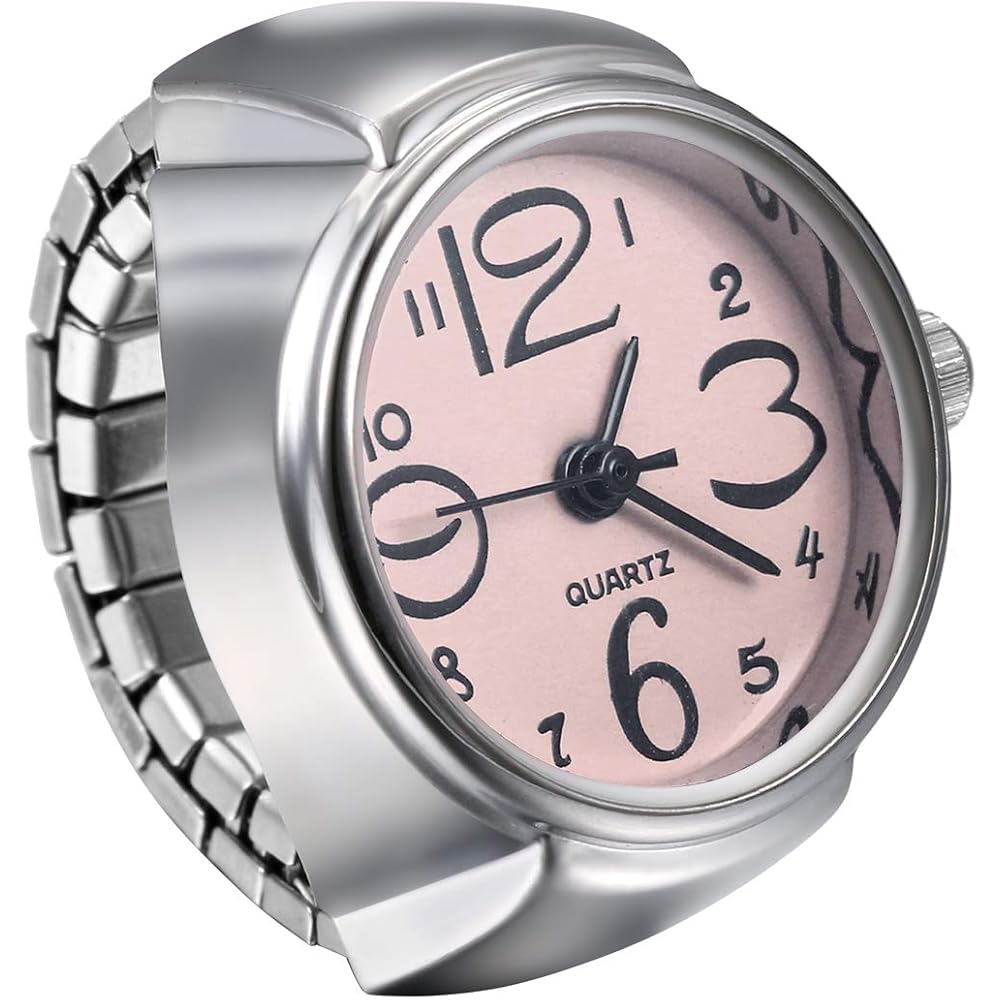 JewelryWe Stainless Steel Analog Quartz Watch Ring Waterproof Business Casual Fashion Accessory
