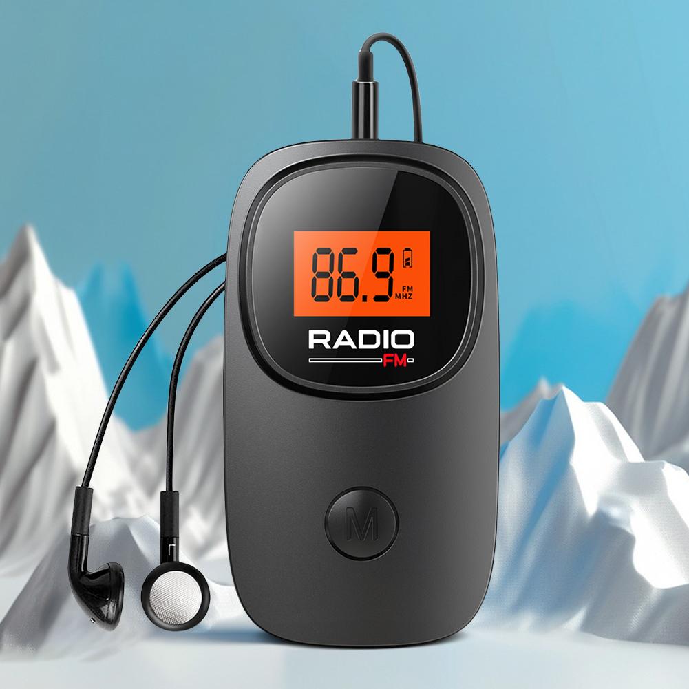 FM Radio Digital Tuning Pocket Radio with Earphone Battery Operated Radio with Clip for Walking Jogging