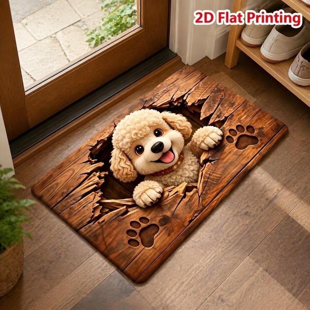 Diatomite Dog Print Doormat Non-slip Absorbent Rug Cute Bathroom Floor Mat Entryway