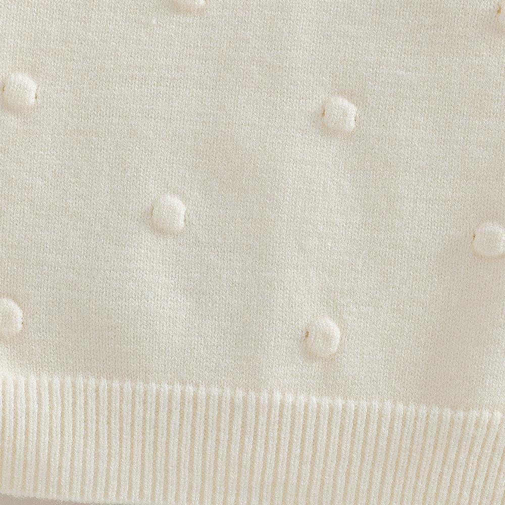 Girls' Beige Knitted Cardigan 2-8 Years Soft Sweater Coat with Colorful Flowers Fashion Toddler Girl Autumn Winter Top