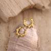 Geometric Irregular Hammered Stainless Steel Stud Earrings for Women Fashion Jewelry