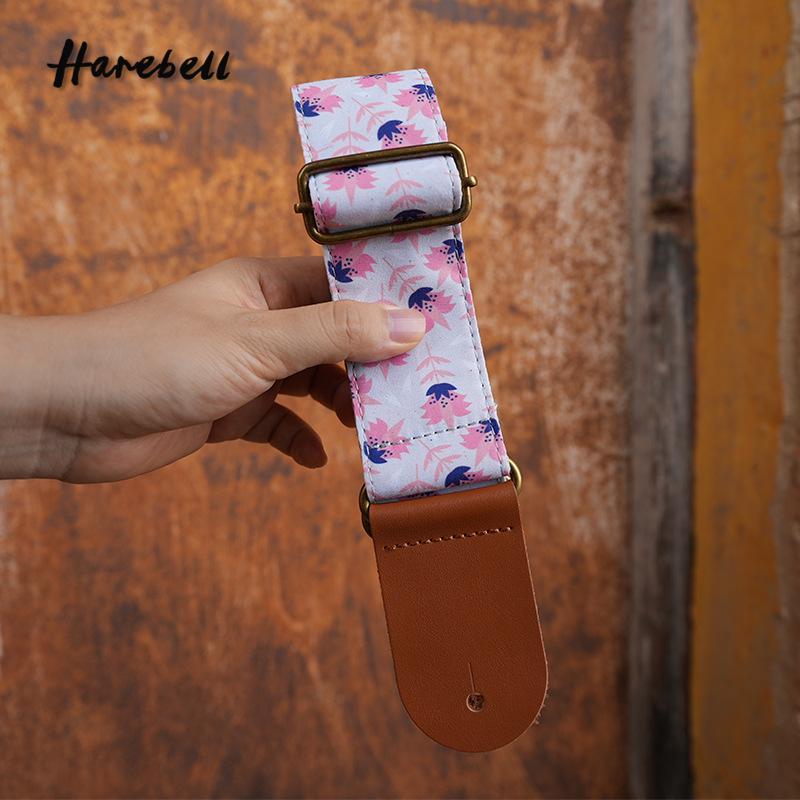 Kapok Flower Pattern Pink Guitar Crossbody Strap PO-020