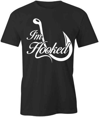 I'M HOOKED TShirt Tee Short-Sleeved Cotton FISHING CLOTHING S1BSA127