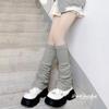 Womens Knee-High Knit Leg Warmers Cotton Blend Over-the-Knee Socks Lolita JK Streetwear Winter