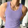Men's Vest Fitness Elastic Cotton Vest Thickened Coarse Ribbed 230g 2X2 Vest American Style Sweat-Absorbent Sports Vest