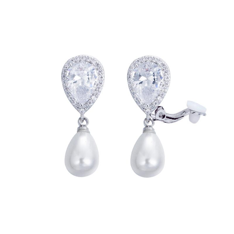 

Персонализированные ретро клипсы-капли воды, инкрустированные цирконом, персонализированные креативные серьги-пусеты с жемчугом, изысканные серьги