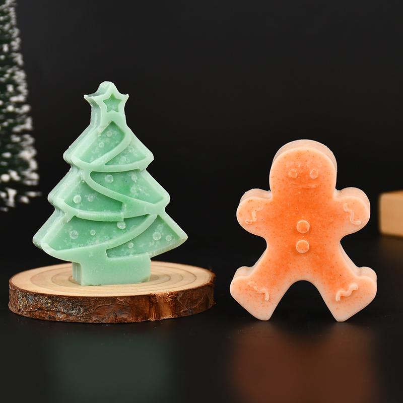 3D Christmas Silicone Candle Molds Snowflake Elk Xmas Tree DIY New Year Gift Home Decoration Ornaments Soap Making Mold Tools