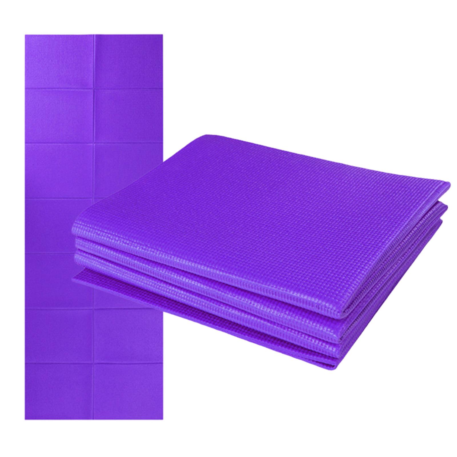 

Складной коврик для йоги 68 x 27 дюймов, 4 мм, супер тонкий коврик для йоги из ПВХ для пляжного парка, путешествий, пикника, пилатеса фиолетовый