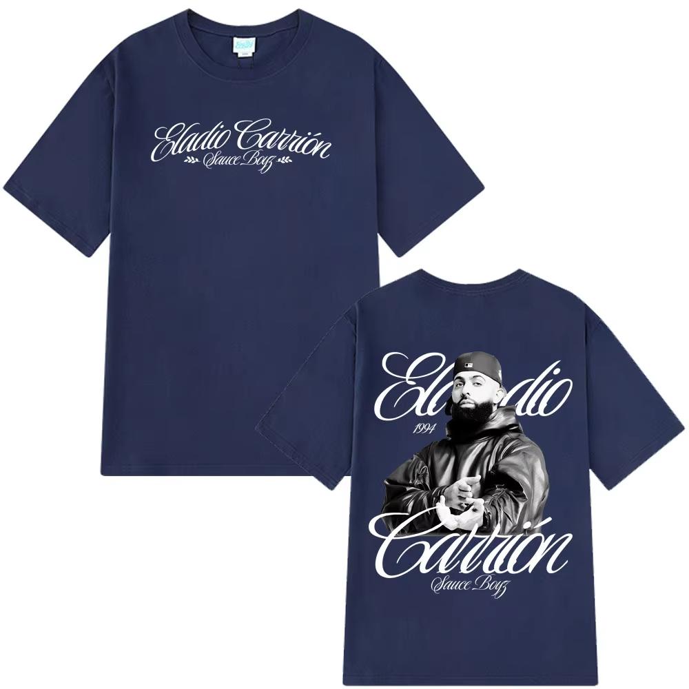 

Rapper Eladio Carrión Sauce Boyz Tour 2026 Album T Shirt Men Women Vintage Tshirt Shortsleeved Hiphop Punk Tshirt Streetwear S