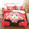 Anya Forger Family Duvet Cover + 2 Pillowcases 3D Anime Print Polyester Bedding Kawaii Fashion Bedroom Decor Bed Linens