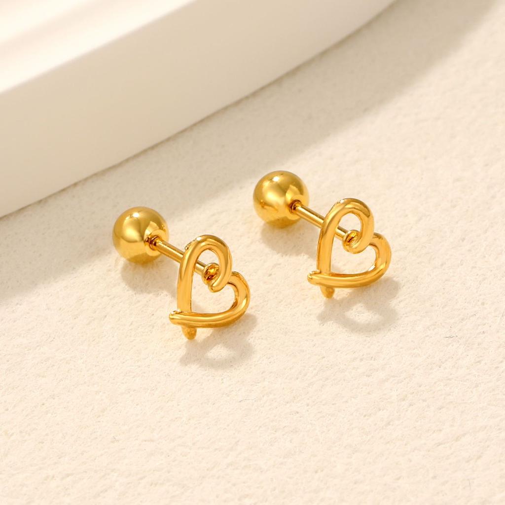 2026 European and American Love Stud Earrings, Fashionable Niche High-end Simple and Versatile Earrings