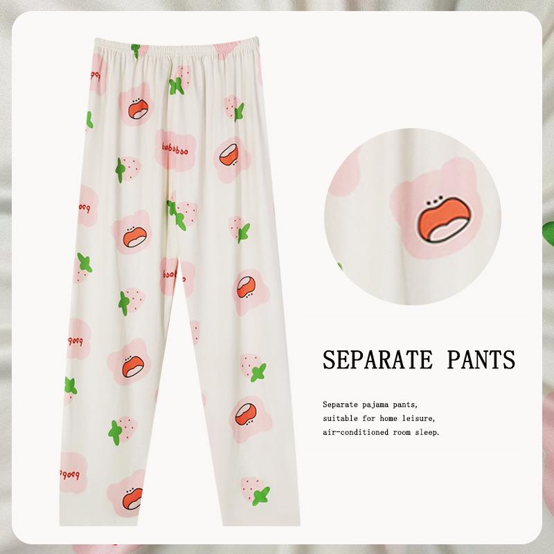 Spring/Summer Retro Floral Print Pajama Pants - Women's Korean Style, Suitable for Casual Wear, Loose Fit, Ideal for Spring and Autumn.