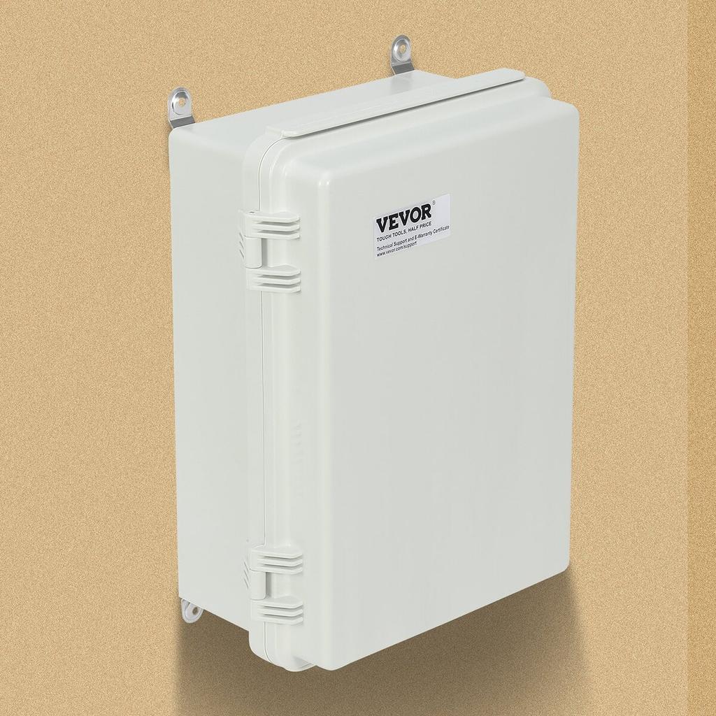 Outdoor Electrical Junction Box, 11.81 x 7.87 x 7.08 in, ABS Plastic Electrical Enclosure Box with Hinged Cover Stainless Steel Latch, IP67 Dustproof