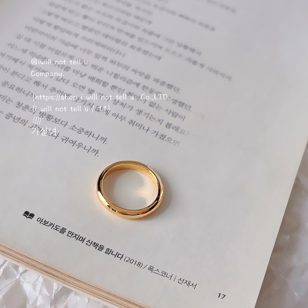 

Ежедневный ~ высококачественное медное покрытие 14K глянцевое гладкое кольцо универсального размера кольцо на указательный палец простое Average size