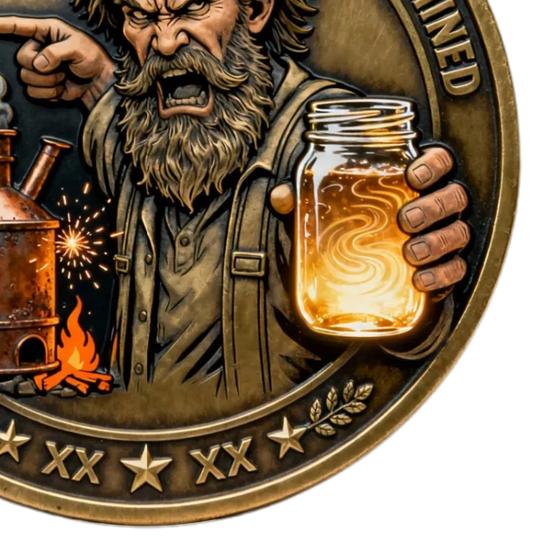 Moonshine Outlaws Club Collectible Coin Double-Sided Vintage Metal Drinking Skull Souvenir Coin Collectors Keepsake Token Gift