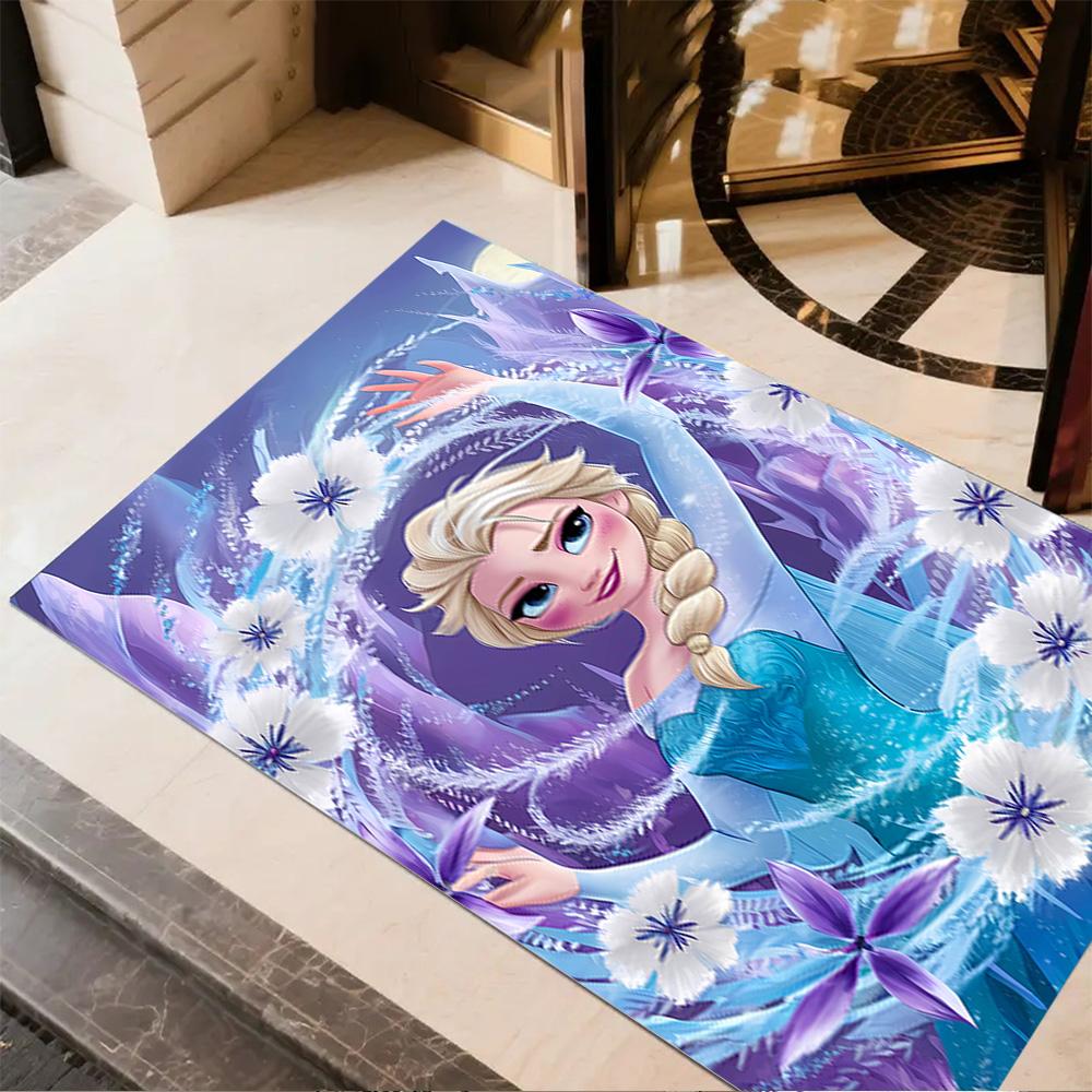 Elsa's Magical Ice Garden Area Rug Design for Game Room Foyer Living Rooms Kitchen Antislip Carpet Office home decor Wedding Party Gift