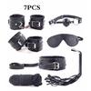 7 PCS BDSM Bondage Restraint Set Sex Handcuffs Whip Anal Beads Butt Plug   Bullet Vibrator  Toys for Woman