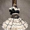 Sweet Lolita Black Dress Women Casual Y2k Clothing Japanese Kawaii Dress Evening Party Clothing Vintage Chic Outwear Summer Girl