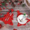 6Pcs Christmas Tree Cutlery Covers Felt Non-Woven Fabric Knife Fork Set Bags Year Xmas Party Decor Tableware Holder Mats