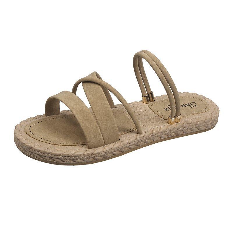 Large size sandals for women wear two-in-one 2025 go out versatile flat heel beach shoes