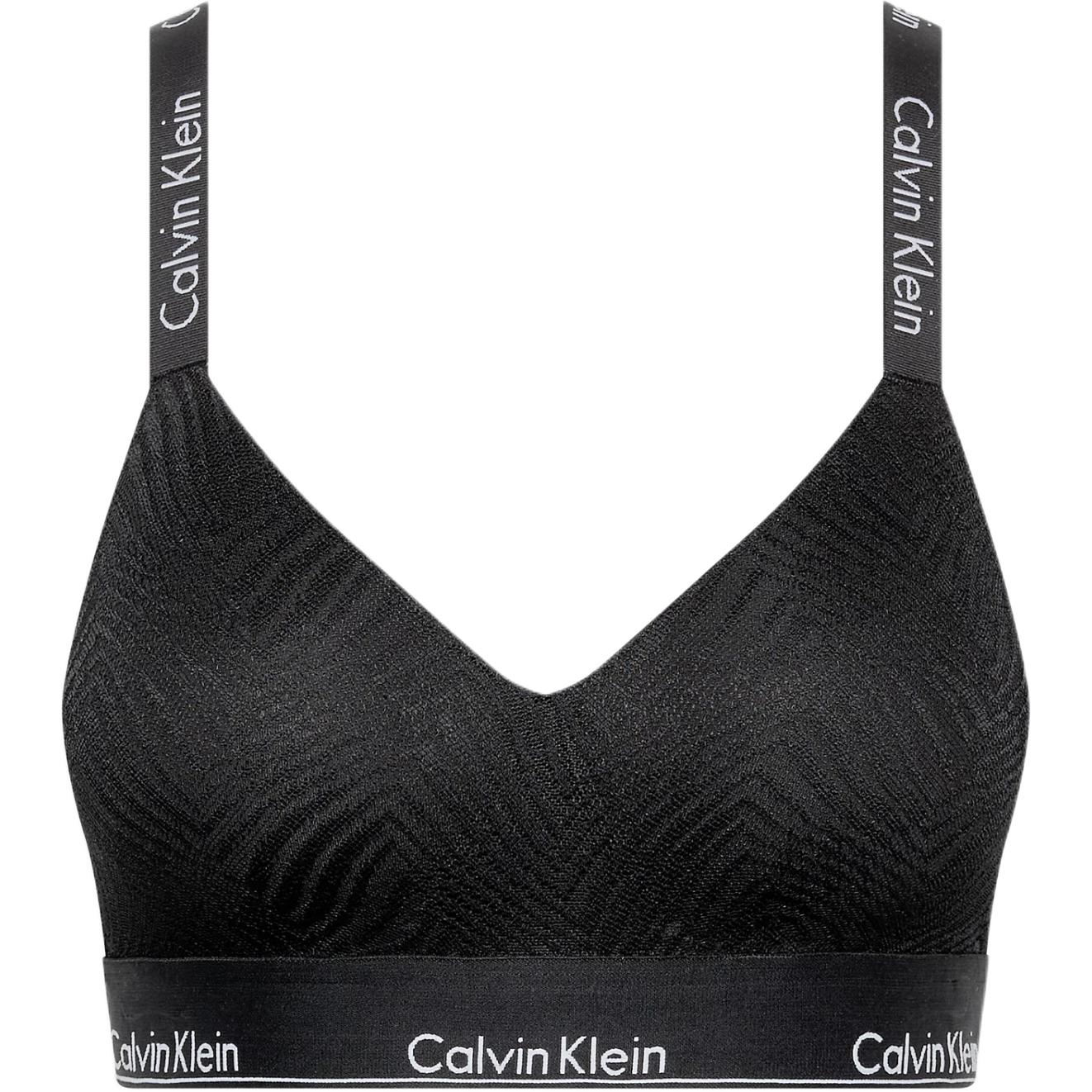

Calvin Klein Lightly Lined Bralette With Letter Straps Comfortable Versatile Bra Women underwear Black 000QF7797E-UB1 S
