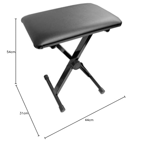 Kikutani Keyboard Bench/Piano Stool, X-Shaped, KB-66, Black