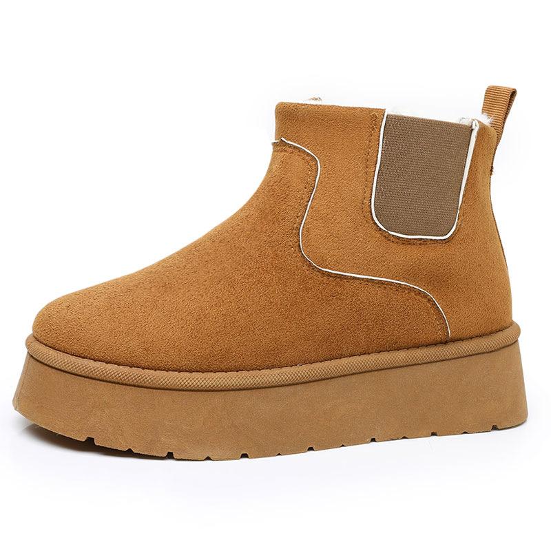 Winter Plus Size Cotton Boots for Women Warm and Plush Cotton Boots with Thick Soles for Increased Height Fashionable Cotton Boots for Children