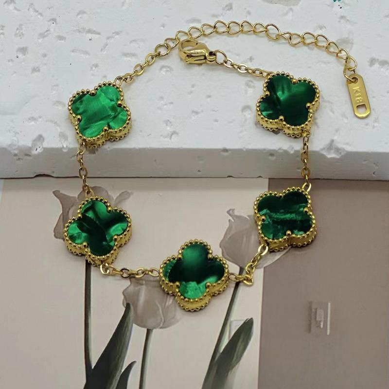 New Shiny Four-leaf Clover Bracelet Five-flower Fashion Sense Hand Jewelry Simple Jewelry