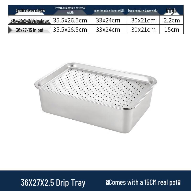 Aokewen 304 Stainless Steel Square Perforated Drain Basket