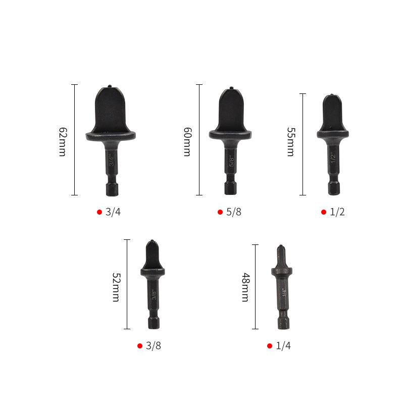 6-Piece Triangular Handle Black Copper Pipe Expander Set for Air Conditioning