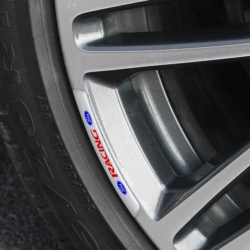 3D Aluminum 4Pcs Car Metal Wheel Tire Rims Sticker For Ford Mustang Shelby Focus 2 Fiesta EcoSport STRACING Ranger Fusion Mondeo