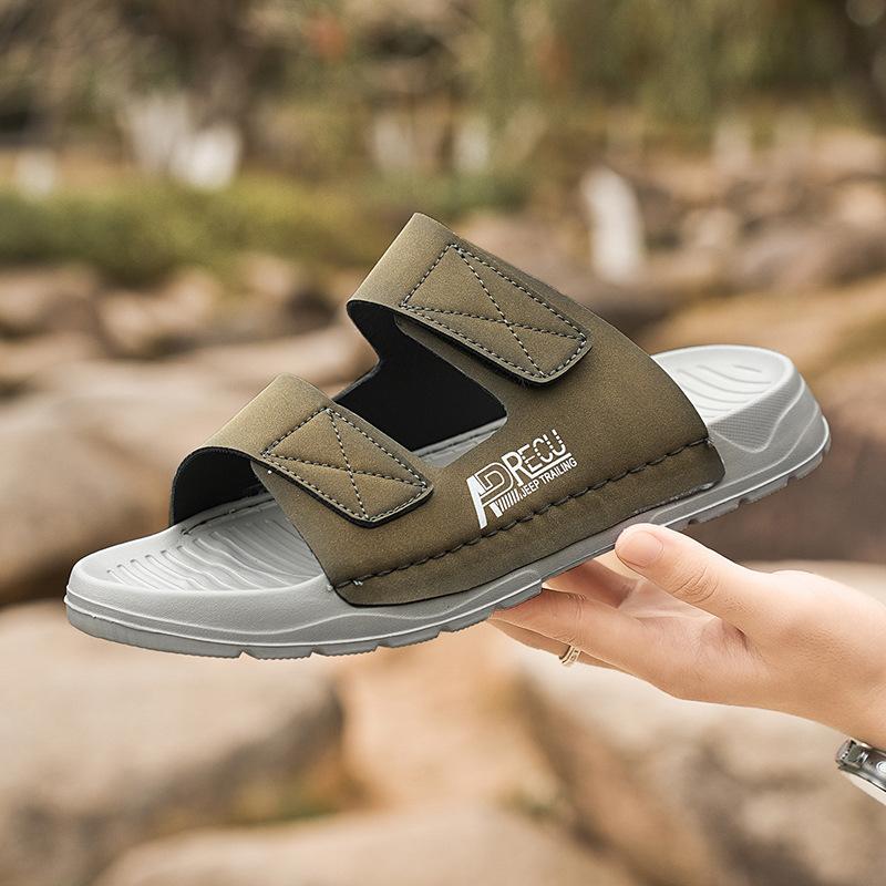 

2025 slippers men s summer new sports fashion beach shoes men s comfortable business casual cool slippers trend 44 хаки