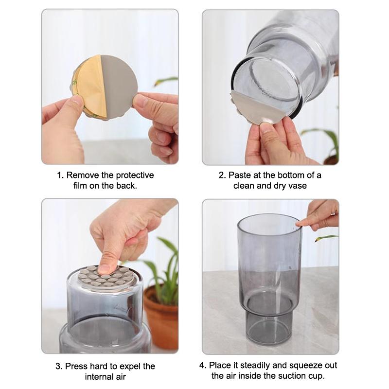 1/5Pcs Vase Anti-Toppling Sticker Silicone Suction Cup Sticker Double-Sided Easy Adhere,Prevent Knocking Over Vase Fixed Sticker