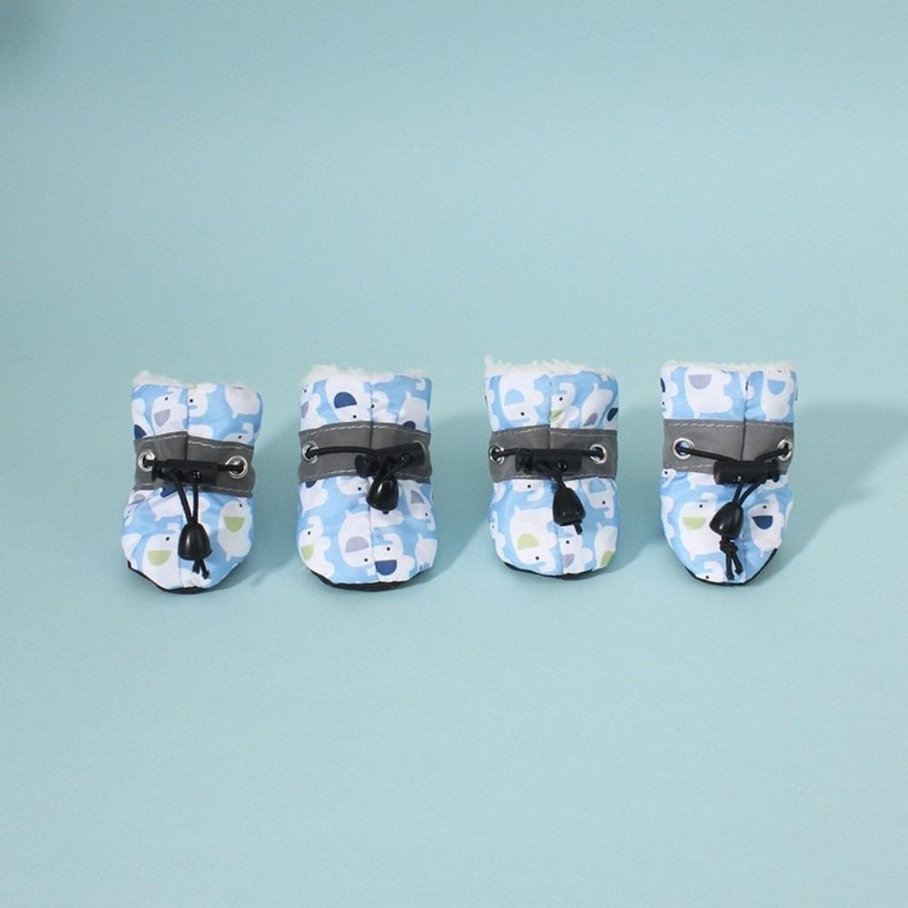 4Pcs Anti-slip Winter Dog Shoes Warm Pet Snow Boots Fashion Pet Shoes for Small Medium Dog