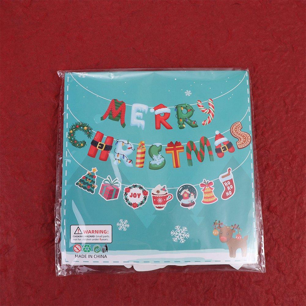 

Letter Christmas Pull Flag Cartoon Merry Christmas Flag Multifunctional Christmas Banners New Year 1set