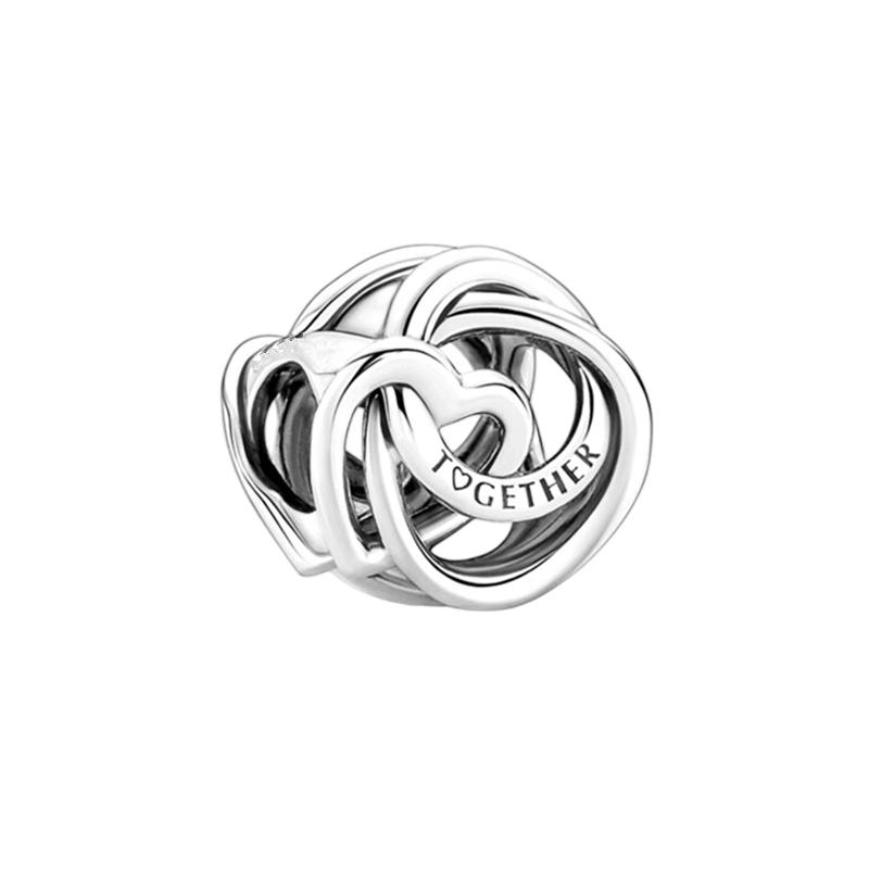 Sparking Butterfly Heart Clip Charm Beads Dangle Silver Bracelet Necklace For Diy Jewelry Women Gift