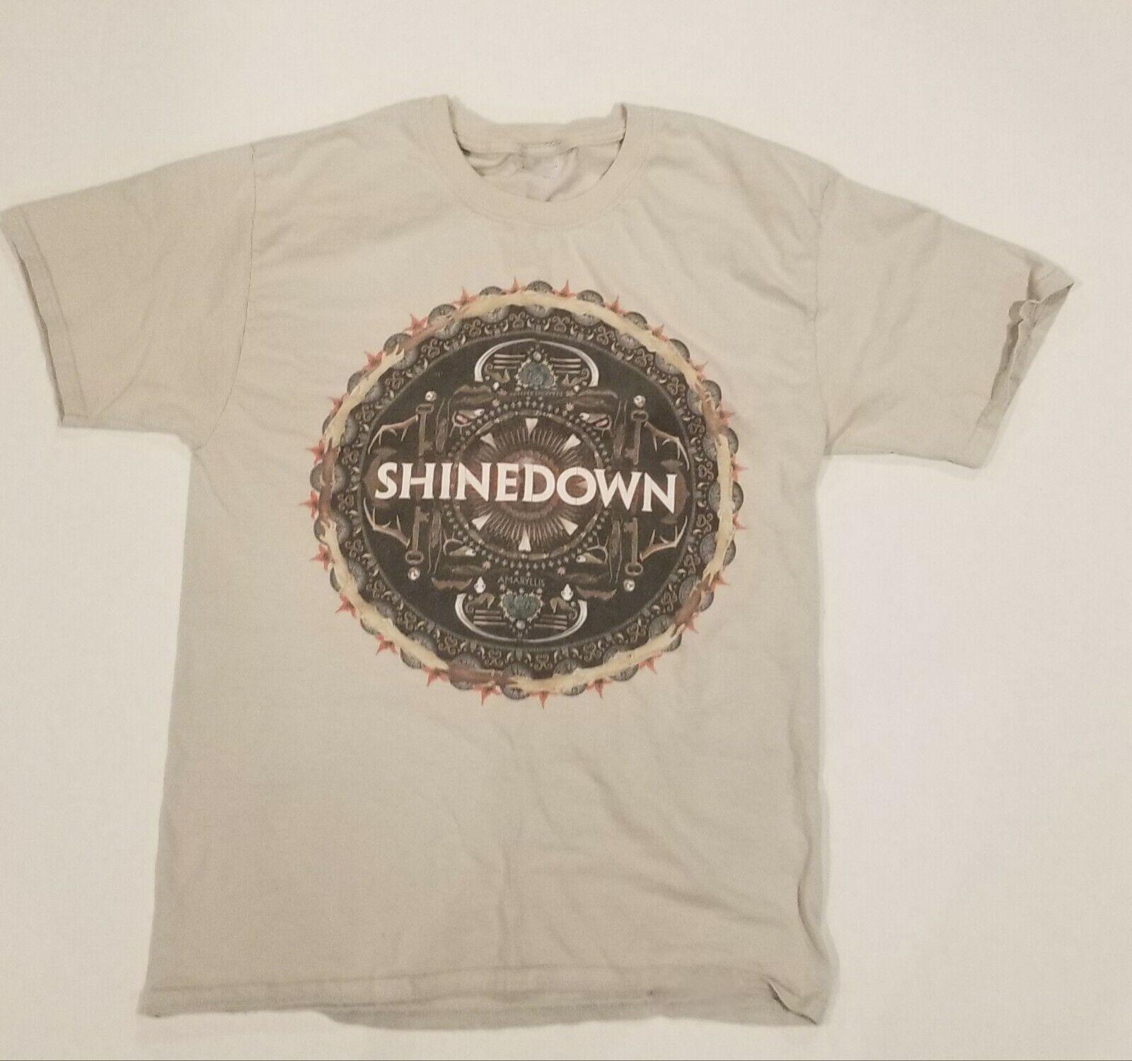 Vintage Shinedown Band Sand Color Album 100% Cotton Adult TShirt S