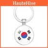 Elegant Zinc Alloy Keychain With Gemstones Featuring Asian Country Flags Modern Style