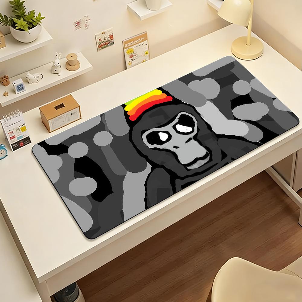 Gaming Mouse Pad Large Antislip Stitched Edges Cool Gorilla Art Mat for PC Gamers and Daily Office Desk Use
