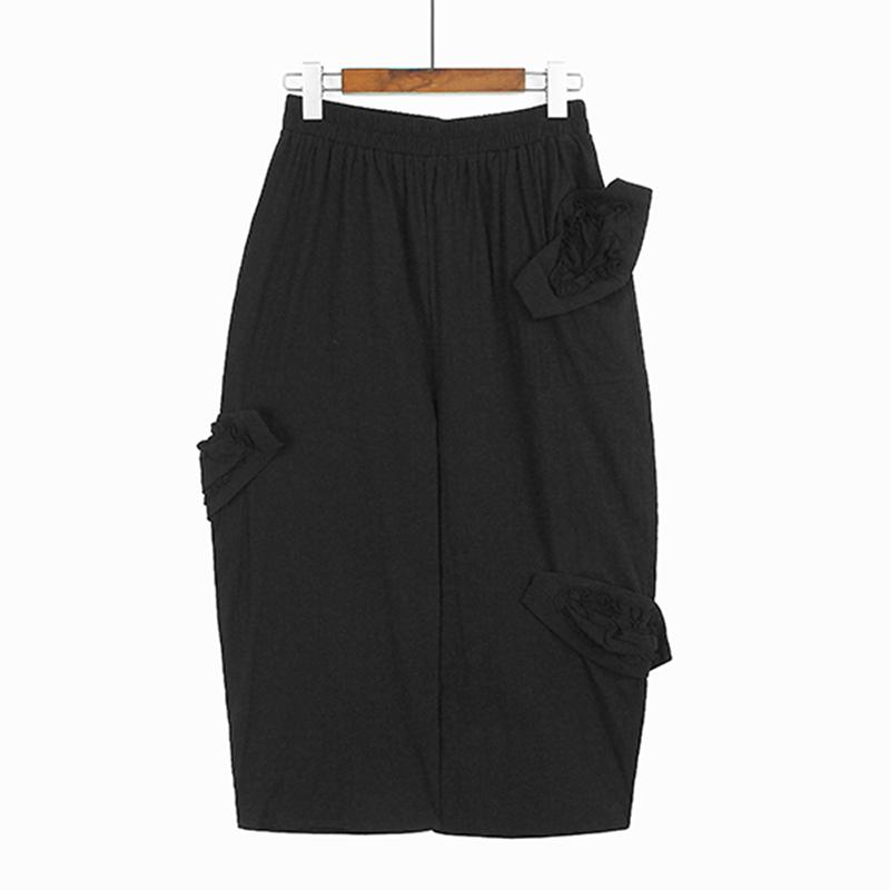 XITAO Loose Casual Three Dimensional Decoration Women Wide Leg Pants DMJ2076