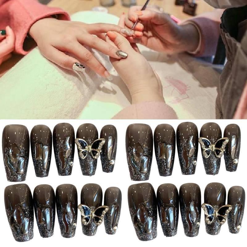 Handmade Butterfly Nail Sticker Wholesale Ice-clear Long-wearing Sparkling Diamond