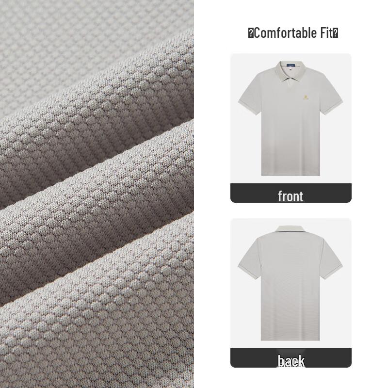 MONTAGUT Men's Summer Mercerized Cotton Stretch Polo Shirt