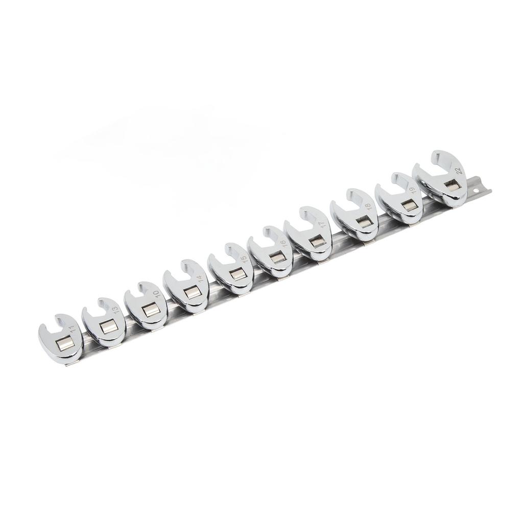 10pcs Crows Foot Wrench Set 10mm To 22mm Sizes Metric Nut Wrench for 38in Drive Ratchet