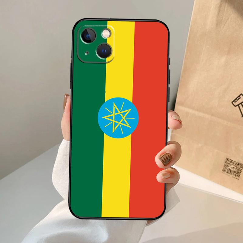 Ethiopia Flag Case For iPhone 16 15 14 13 11 12 Pro Max XS X XR Plus Back Cover For iPhone 16 15 14 12 13 Mini