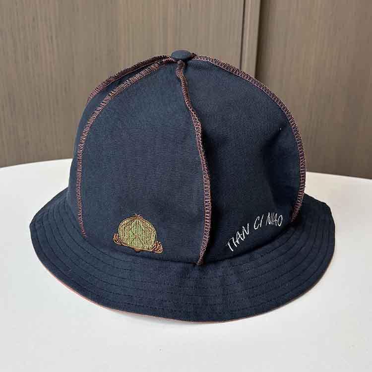 South Korea new dome octagonal bucket hat women's summer cloud big brim sun hat embroidered cactus sunscreen basin hat